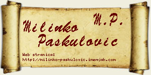 Milinko Paskulović vizit kartica